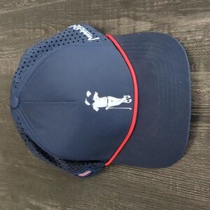 Navy Blue Golf Cap with Red Trim